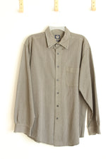 Dockers Olive Plaid Long Sleeve Button Down Shirt | L