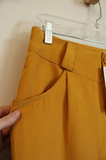 NEW Red Leaf Mustard Yellow High-Waisted Pleated Pants | M
