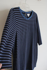 J.Jill Navy & Blue Striped Cotton Dress | L