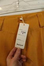 NEW Red Leaf Mustard Yellow High-Waisted Pleated Pants | M