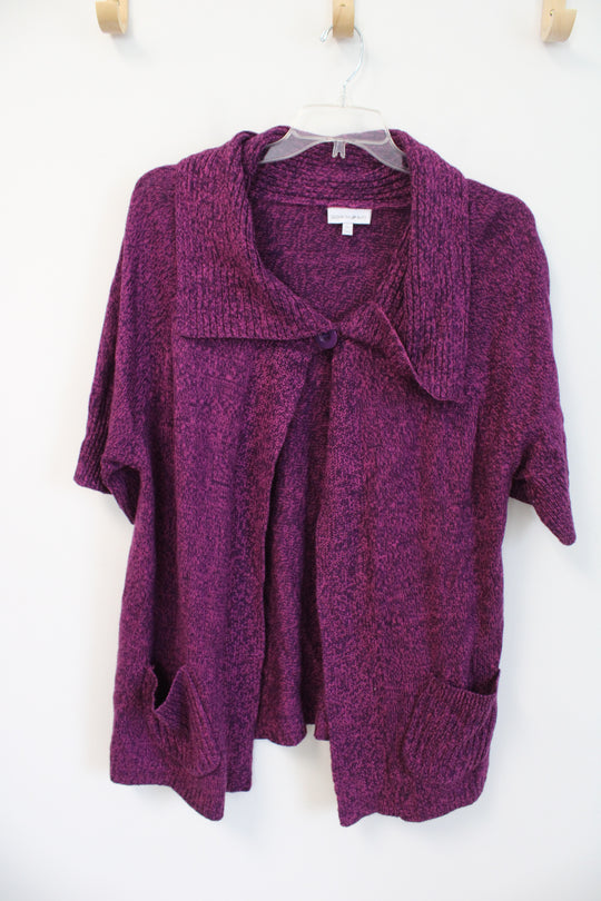 Fashion Bug Purple Pink Cardigan Sweater | 1X