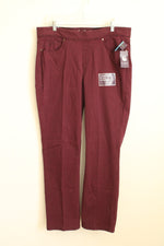 NEW Gloria Vanderbilt Maroon Avery Pull-on Pants | 16