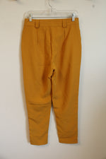 NEW Red Leaf Mustard Yellow High-Waisted Pleated Pants | M