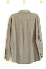 Dockers Olive Plaid Long Sleeve Button Down Shirt | L