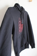 Port And Company Black American Flag Hockey Hoodie | M