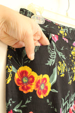 Susan Graver Black Floral Pull-on Pants | 10P