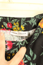 Susan Graver Black Floral Pull-on Pants | 10P