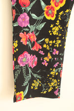 Susan Graver Black Floral Pull-on Pants | 10P