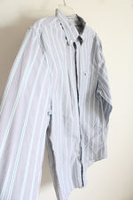 Tommy Hilfiger Gray Blue & White Striped Button Down Shirt | L