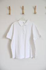Covington White Cotton Polo Shirt | L