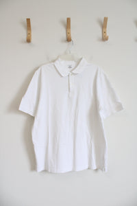 Covington White Cotton Polo Shirt | L