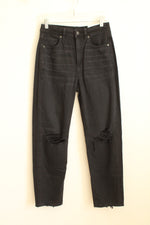 NEW American Eagle Faded Black Comfort Stretch Waistband Mom Straight Jeans | 6