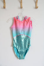NEW Quatro Pink & Blue Embellished Leotard | L