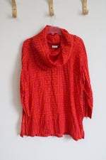 Gretchen Scott Pink & Orange Patterned Cowl Neck Top | XL