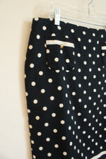 NEW Talbots Navy Blue and White Polka Tweed Skirt with Gold Front Pockets and Gold Buttons | 14