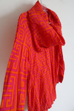 Gretchen Scott Pink & Orange Patterned Cowl Neck Top | XL