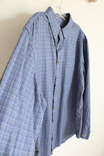 Jos. A. Bank Tailored Fit Blue Plaid Button Down Shirt | XL