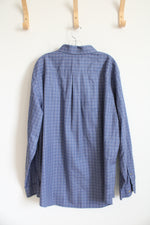 Jos. A. Bank Tailored Fit Blue Plaid Button Down Shirt | XL