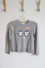 Kate Spade Lol Glasses Gray Sweater | Youth 10