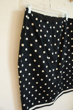 NEW Talbots Navy Blue and White Polka Tweed Skirt with Gold Front Pockets and Gold Buttons | 14