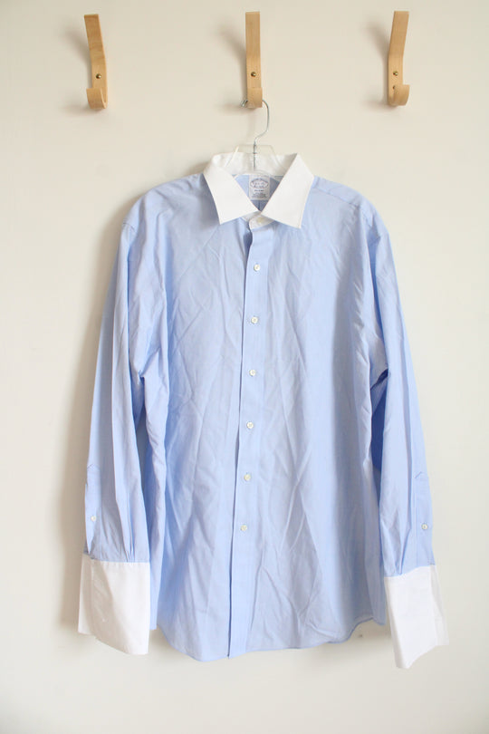 Brooks Brothers Regent Light Blue & White Button Down Shirt | 16.5 34