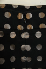 NEW Ann Taylor Petite Black and Metallic Silver Polka Dot Pencil Skirt | 8 Petite