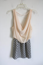 Poetry Peach Black White Dress | M