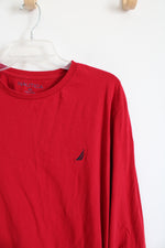 Nautica Red Long Sleeved Cotton Shirt | XXL