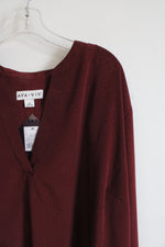 NEW Ava & Viv Maroon Dotted Top | 2X