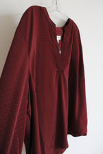 NEW Ava & Viv Maroon Dotted Top | 2X