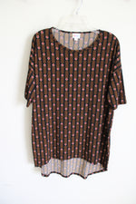 LuLaRoe Black Brown Patterned Tunic Tee | S