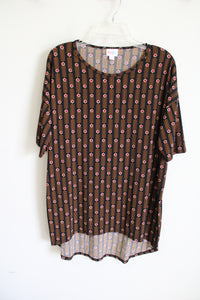 LuLaRoe Black Brown Patterned Tunic Tee | S