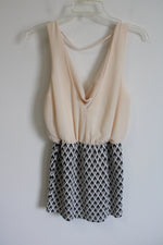 Poetry Peach Black White Dress | M