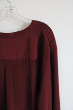 NEW Ava & Viv Maroon Dotted Top | 2X