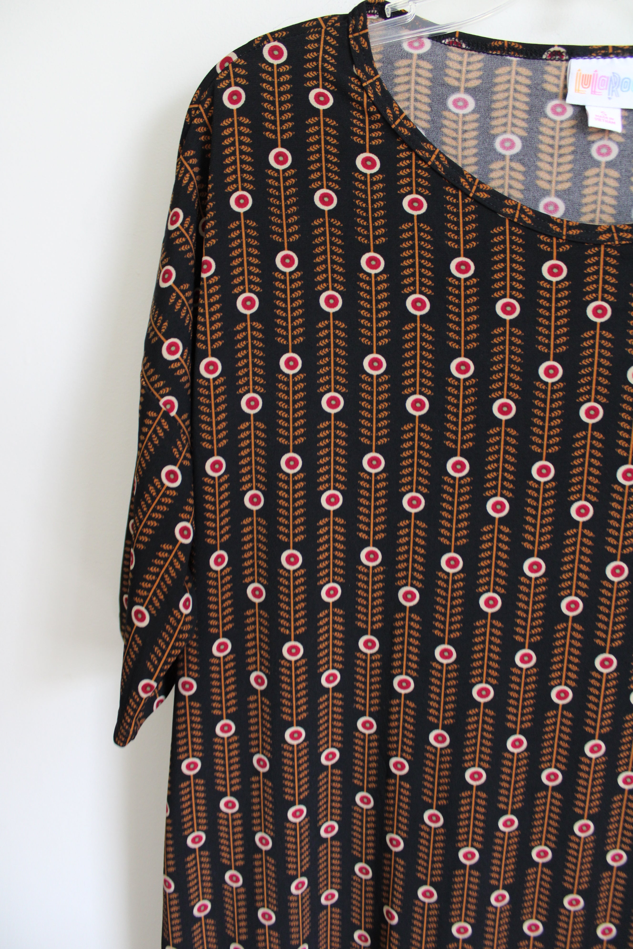 LuLaRoe Black Brown Patterned Tunic Tee | S