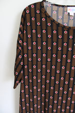 LuLaRoe Black Brown Patterned Tunic Tee | S