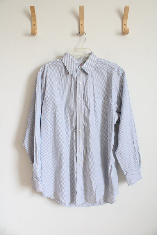 Brooks Brothers Regular Fit Blue & White Striped Button Down Shirt | 16.5 4/5
