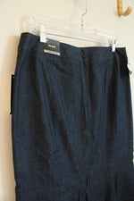 NEW Larry Levine Dark Wash Denim Fit and Flare Skirt with Back Ruffle | 10