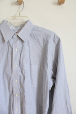 Brooks Brothers Regular Fit Blue & White Striped Button Down Shirt | 16.5 4/5