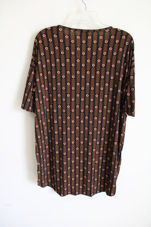 LuLaRoe Black Brown Patterned Tunic Tee | S