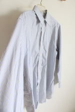 Brooks Brothers Regular Fit Blue & White Striped Button Down Shirt | 16.5 4/5