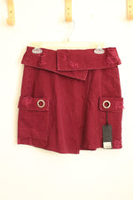 CarMar Burgundy Distressed Skirt with Grommets | 12