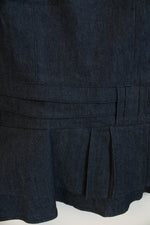 NEW Larry Levine Dark Wash Denim Fit and Flare Skirt with Back Ruffle | 10