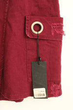 CarMar Burgundy Distressed Skirt with Grommets | 12