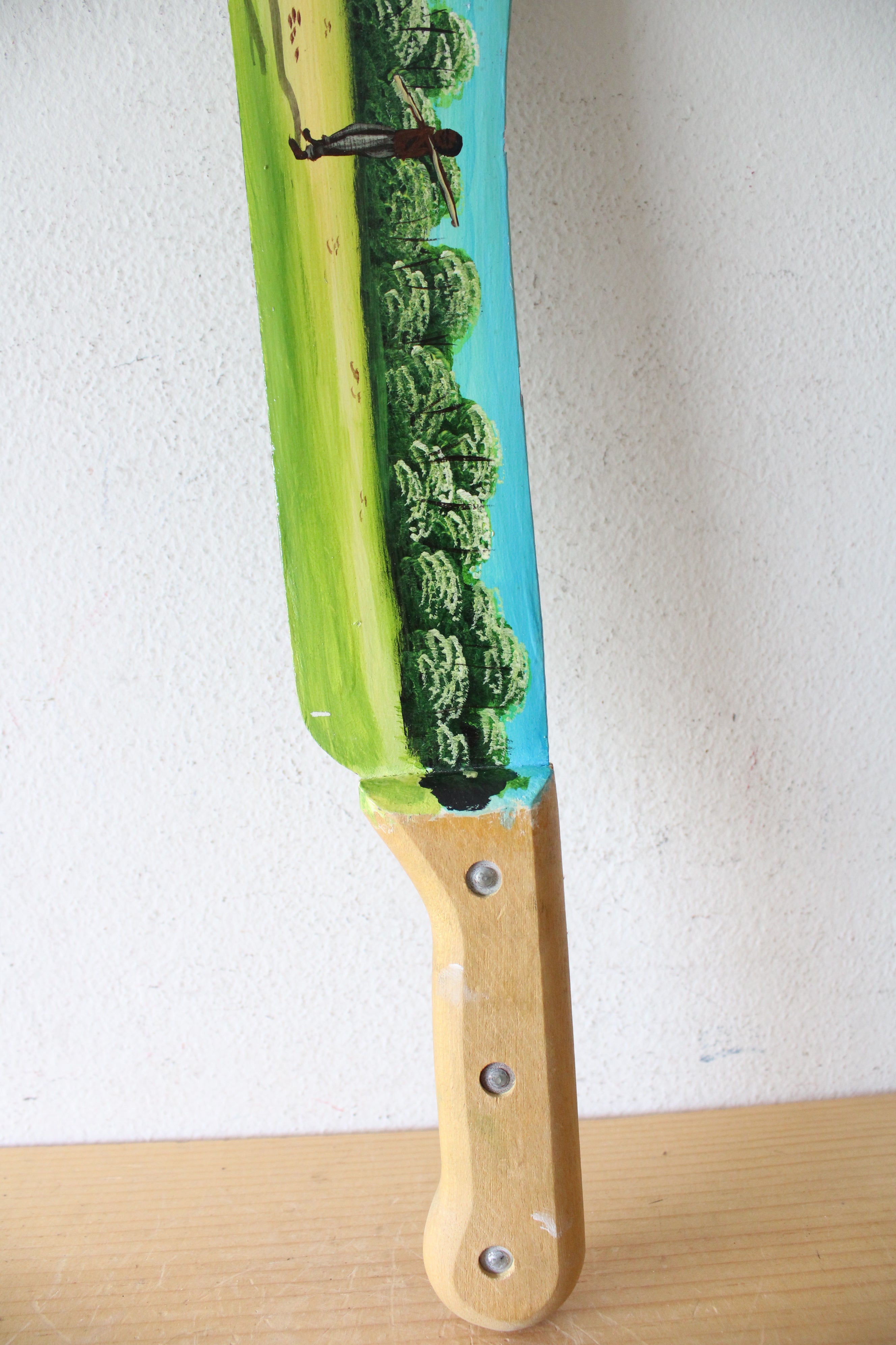 Hand Painted Haitian Scene Knife