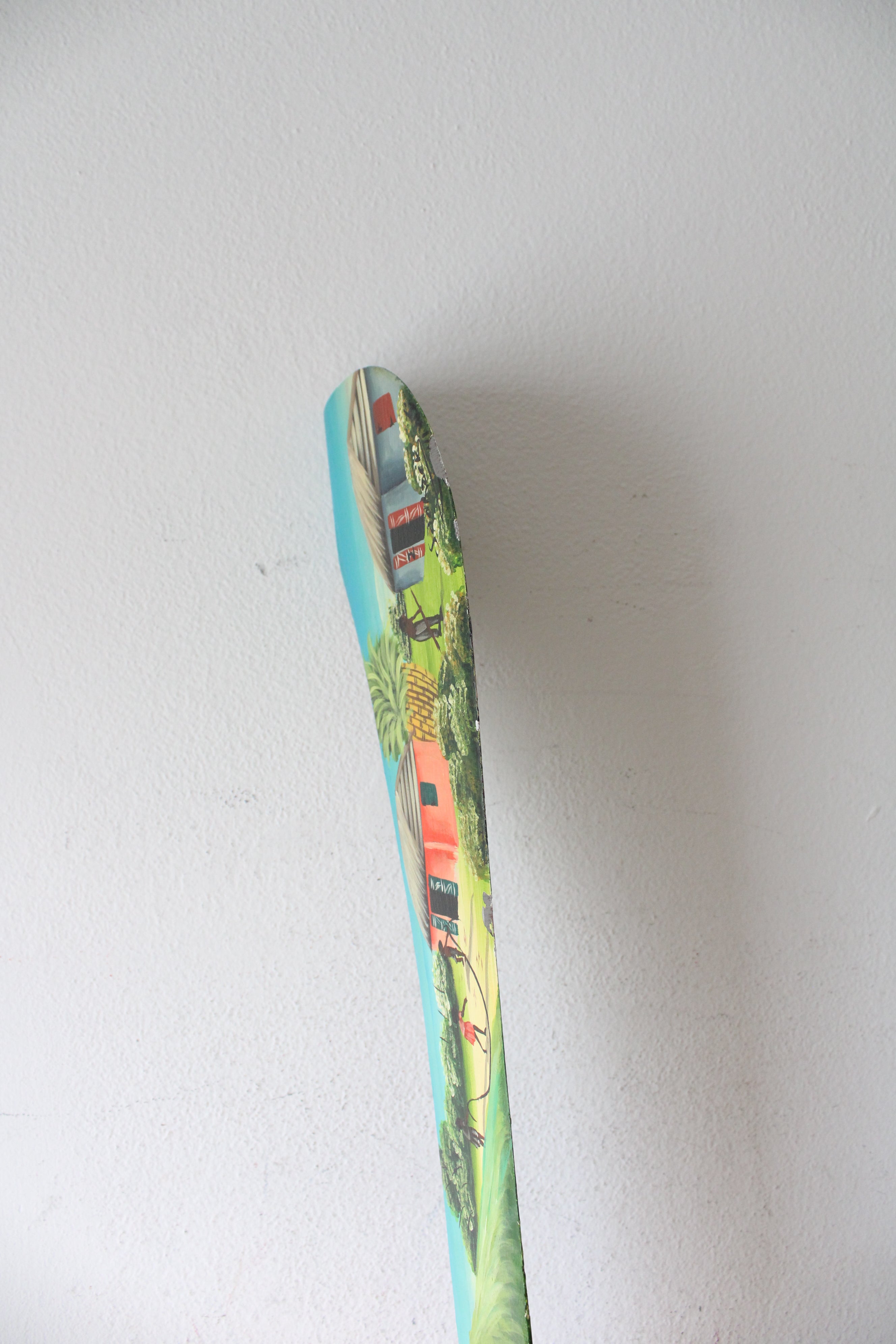 Hand Painted Haitian Scene Knife