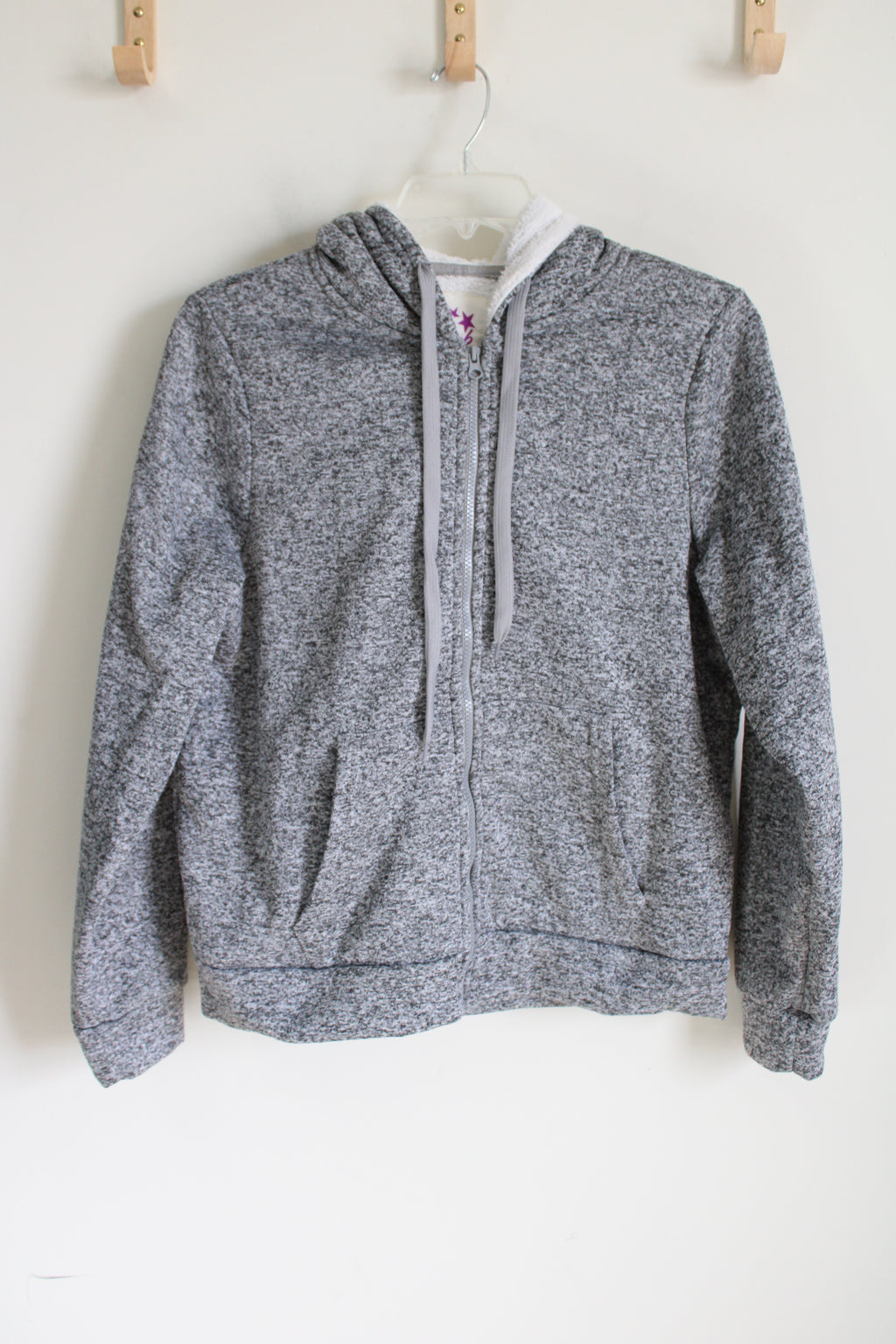 Spark Gray Sherpa Lined Zip Up Hoodie | 1X