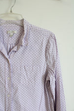 J.Crew Lavender & Navy Polka Dot Button Down Top | 12