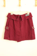 CarMar Burgundy Distressed Skirt with Grommets | 12