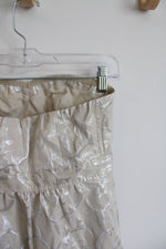American Eagle Champagne Metallic Patterned Strapless Mini Dress | 2